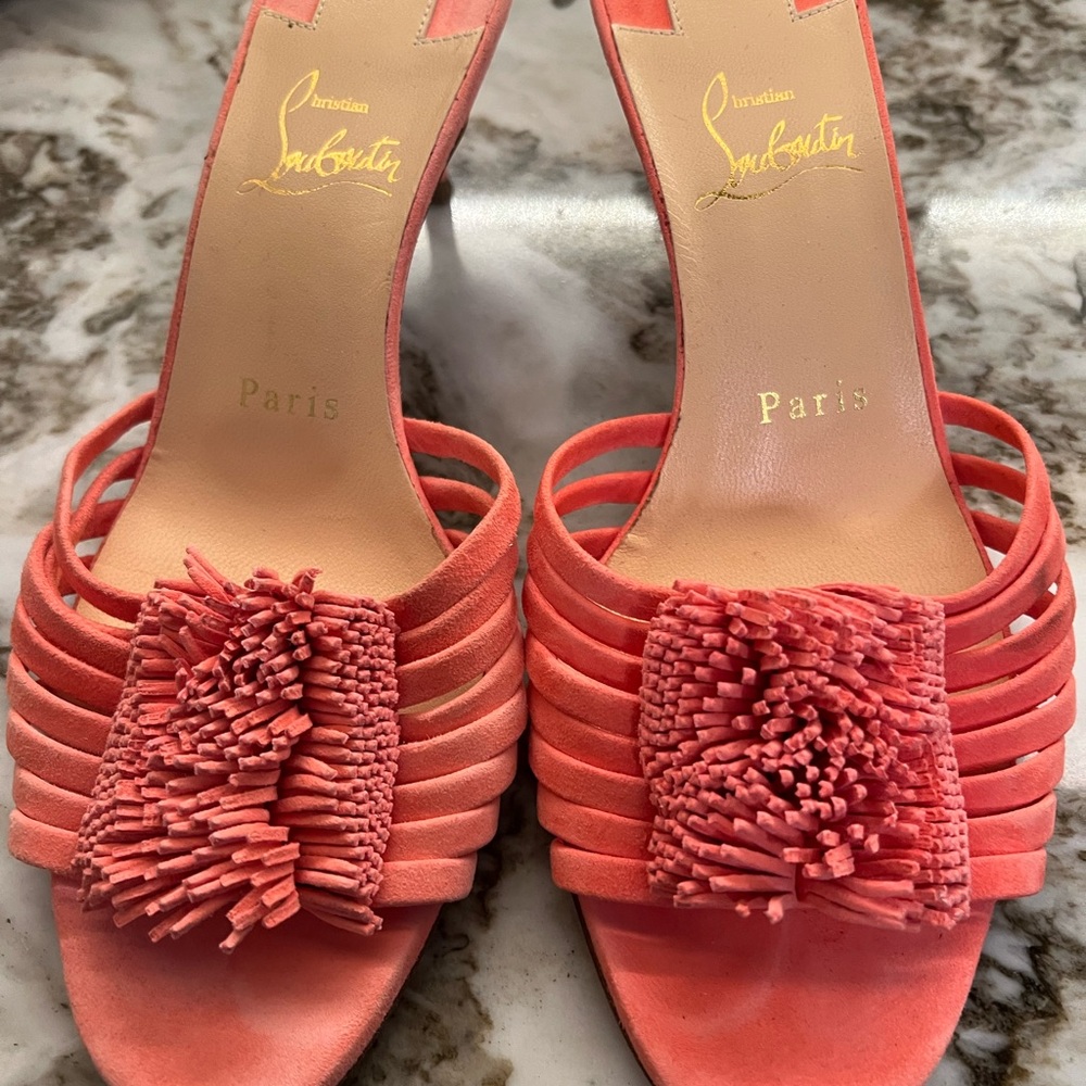 Louboutin kitten heel slides
